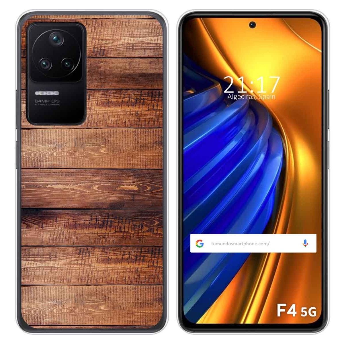 Funda Silicona para Xiaomi Poco F4 5G diseño Madera 02 Dibujos