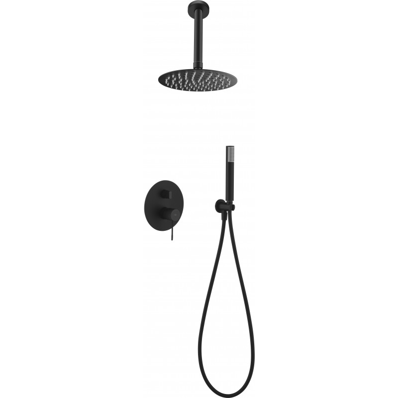 Imex GPQ038/NG conjunto de ducha moderna empotrado con acabado negro mate