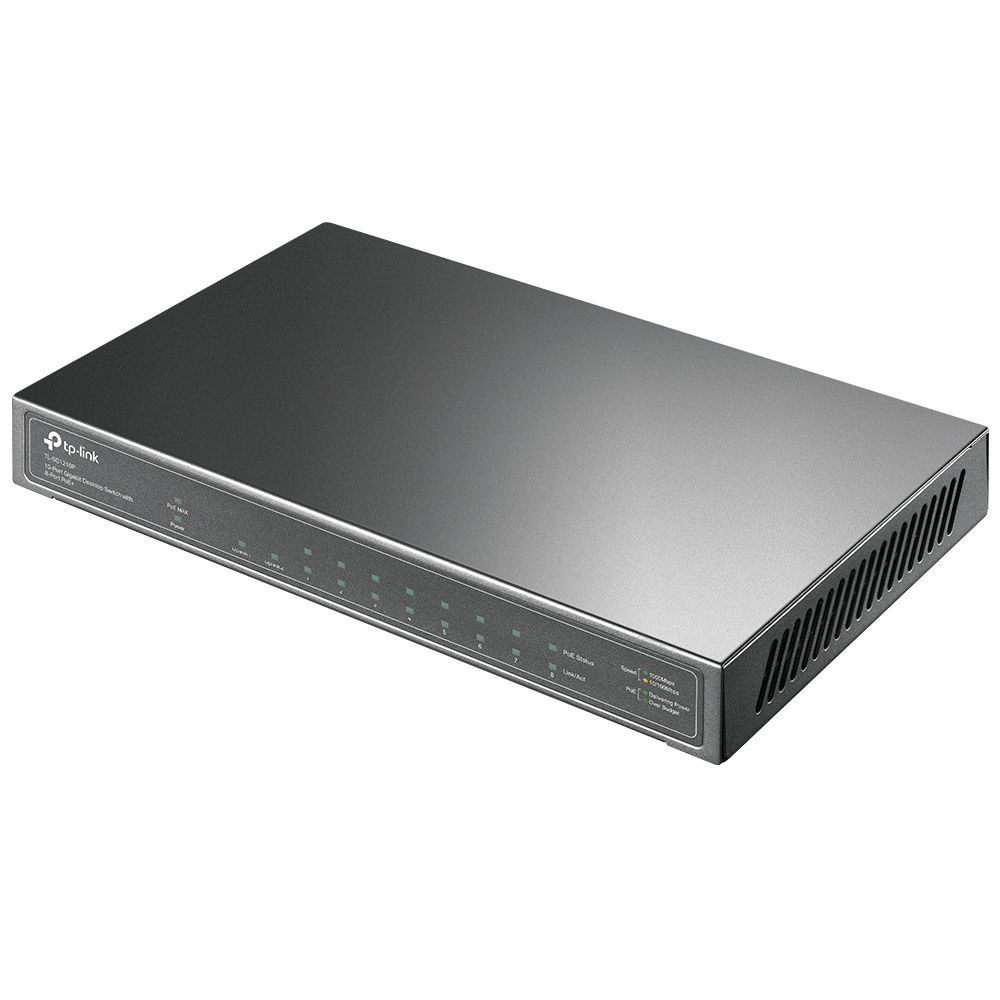 HUB Switch puertos 10 puertos Gigabit Ethernet. TP-LINK TL-SG1210P  | Gigabit Ethernet (10/100/1000), Gris