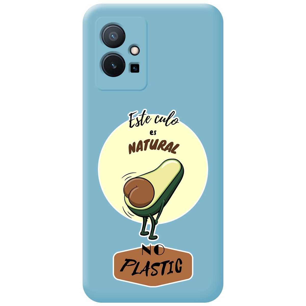 Funda Silicona Líquida Azul para Vivo Y55 5G diseño Culo Natural Dibujos