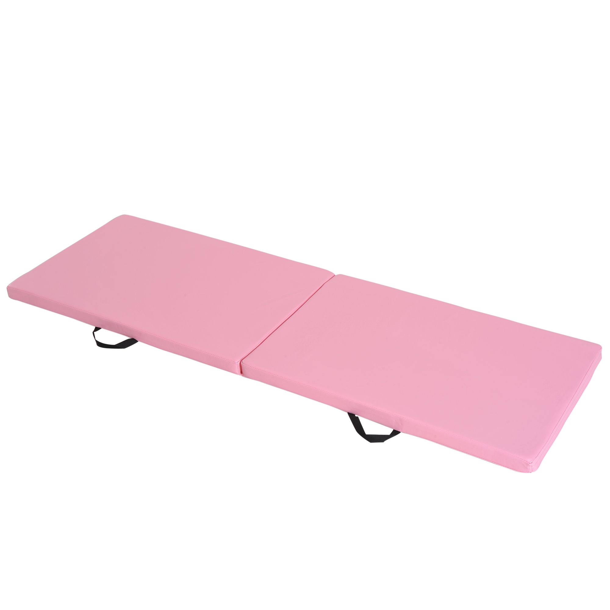 HOMCOM Esterilla de yoga, pilates, fitness y gimnasio plegable y portátil de alta comodidad, 180 x 60 x 5 cm, con funda sintética