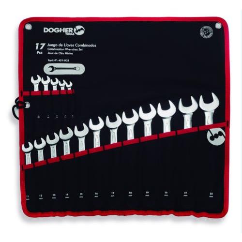 Bolsa nylon DOGHER 17 llaves combinadas 6-22mm
