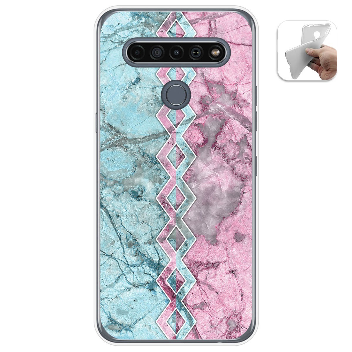 Tumundosmartphone Funda Gel Tpu para Lg K61 diseño Mármol 08 Dibujos