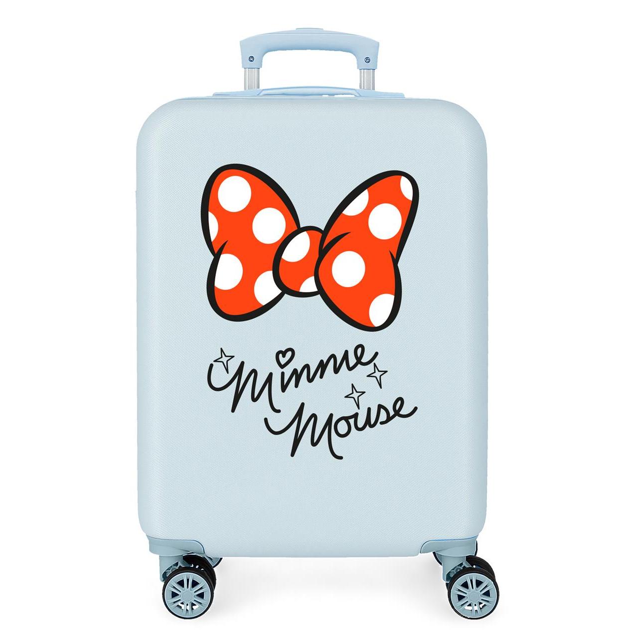 Maleta de cabina Disney Mickey & Minnie Good Vibes Only azul claro 55x38x20cm