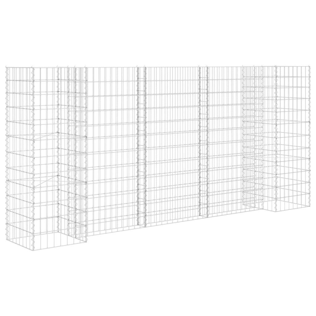 Vidaxl Jardinera de Gaviones Forma de H Alambre de Acero Dimensiones 260 X 40 X 40 Cm