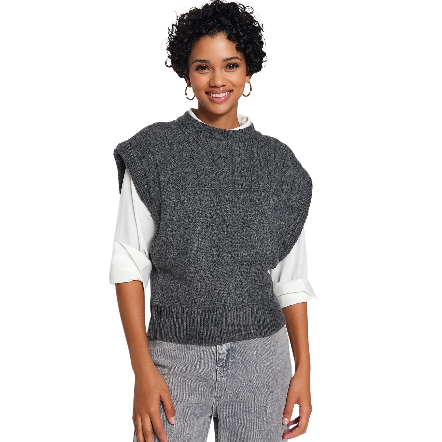 Trendyol Jersey De - Cómodo Y De Moda Antracita Mujer Mediano