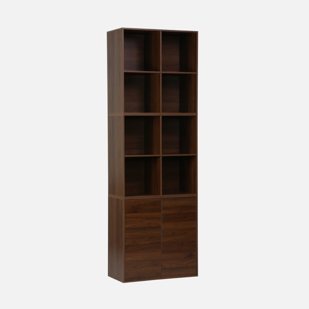 sweeek - Estante, biblioteca modular con 2 puertas y 8 nichos , Kompo , 70x35x70