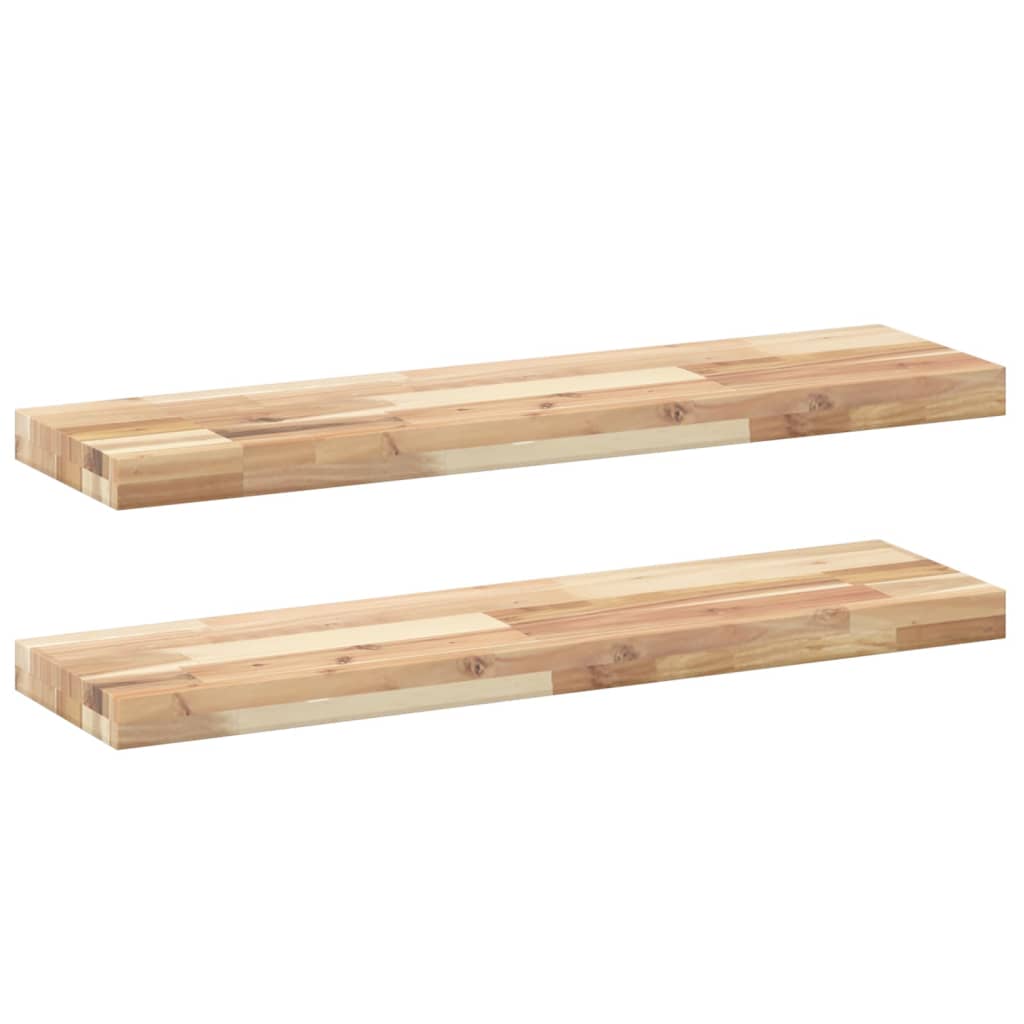 Vidaxl Estantes Flotantes de Madera de Acacia Sin Tratar 100x20x4 Cm Marrón