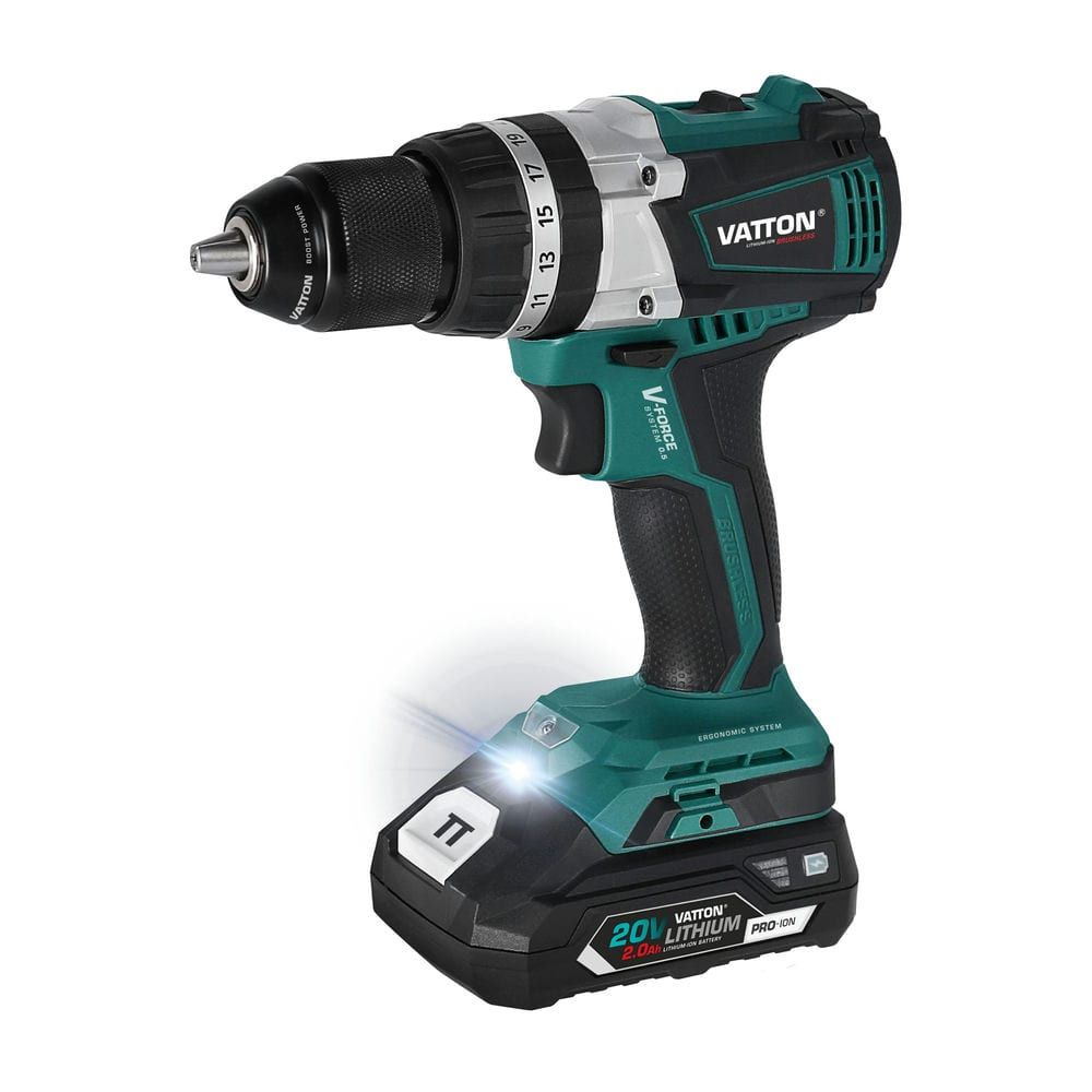 Taladro Percutor Brushless VATTON 20V – 1 Batería 2.0Ah