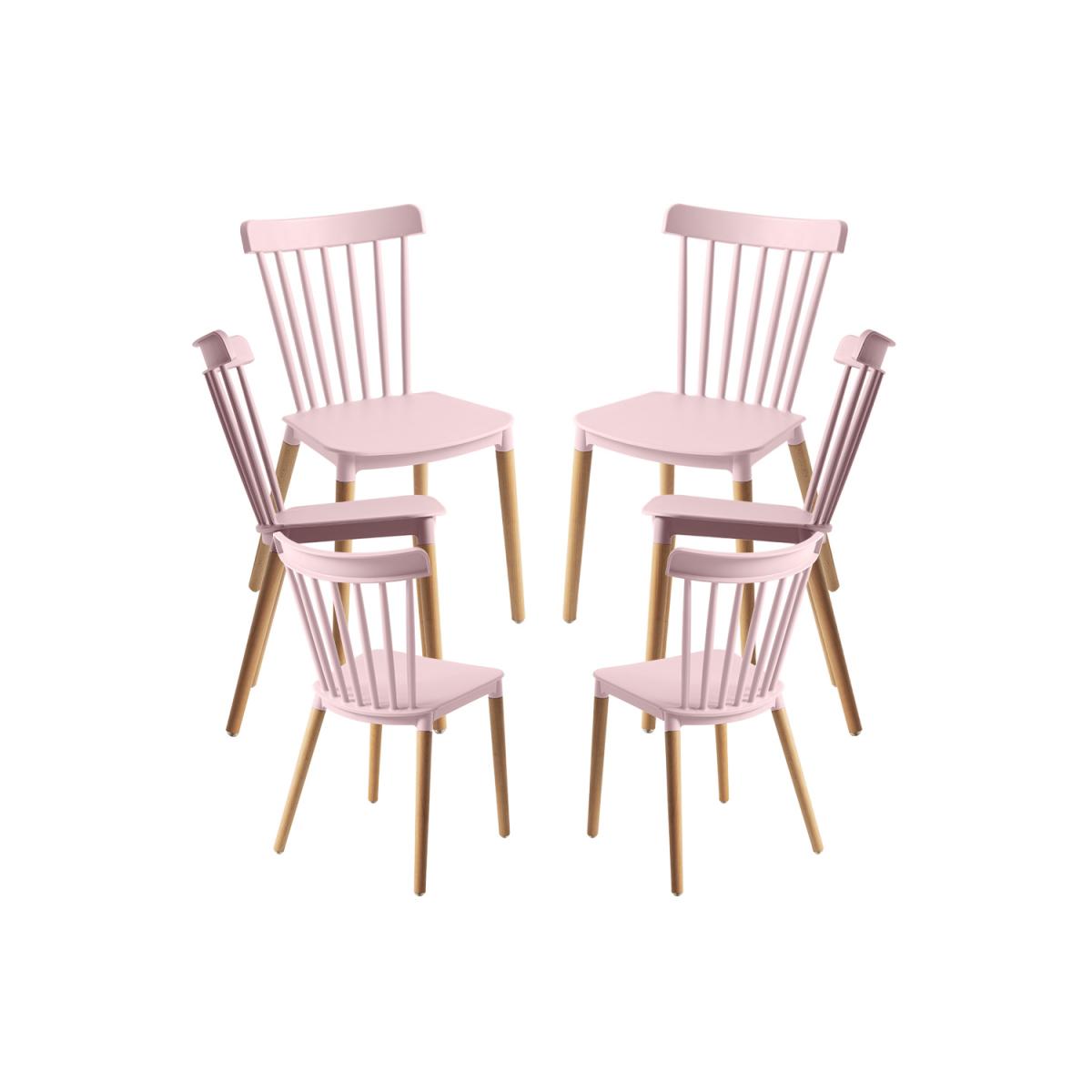 Regalos Miguel - Packs Sillas Comedor - Pack 6 Sillas Leka - Rosa