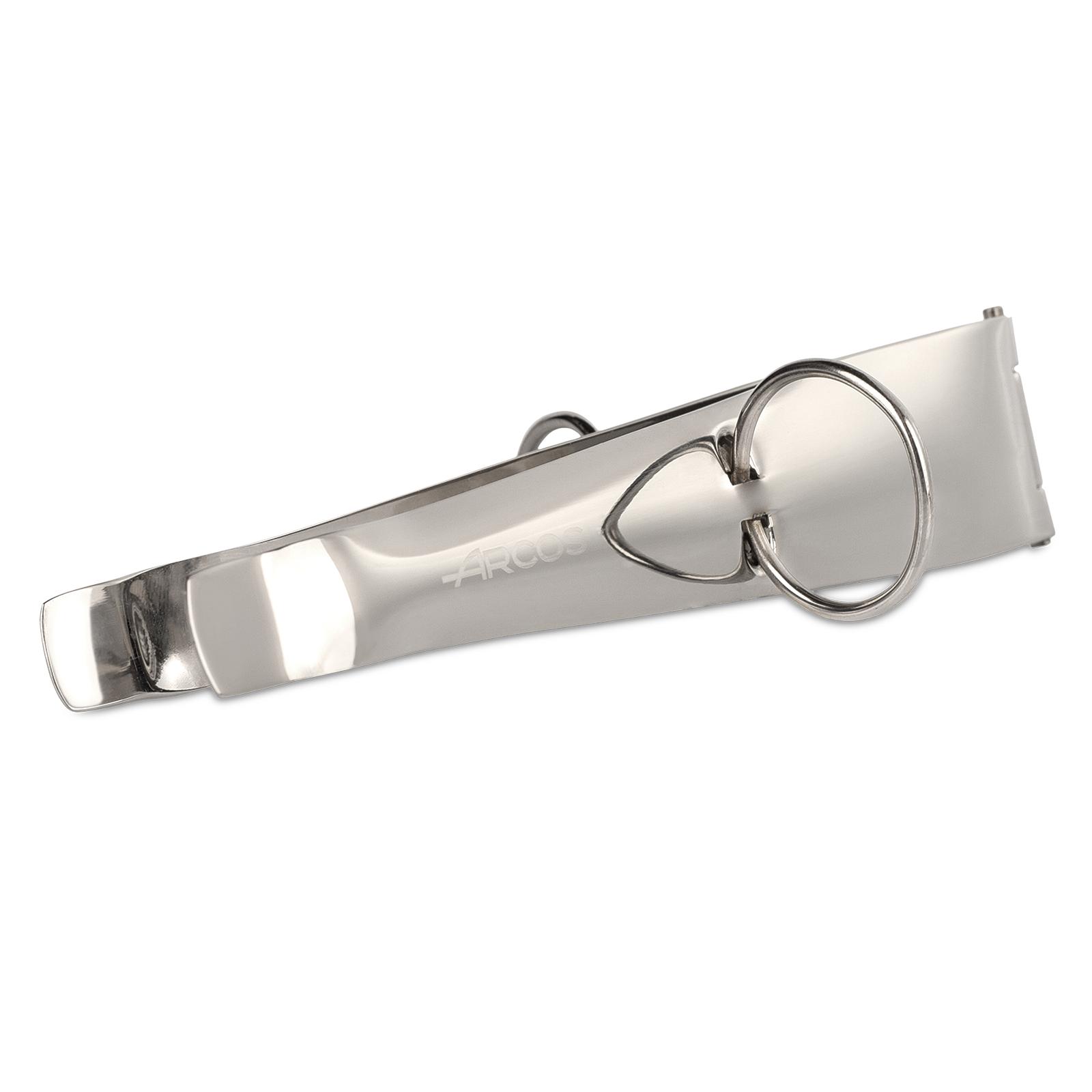 Arcos Pinza para Jamón Acero Inoxidable Nitrum. 120 mm. Serie Gadgets.ostiene y agarra fácilmente las lonchas jamón. Hoja resistente. Color gris.