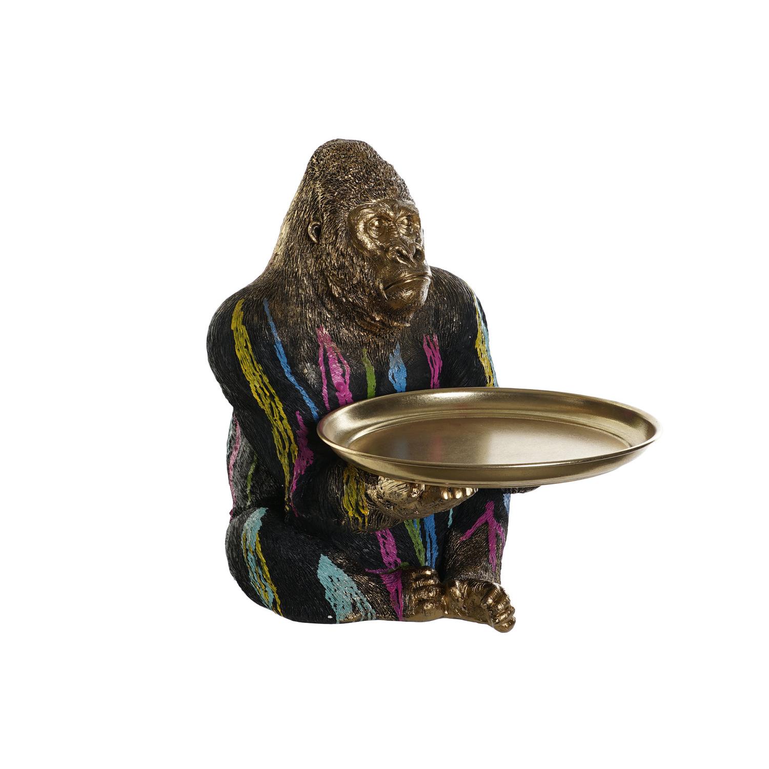 FIGURA RESINA 38X46X50,5 GORILA BANDEJA MULTICOLOR FIJALO FD205373