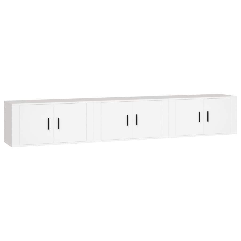 vidaXL Muebles para TV de pared 3 uds 80x34,5x40 cm, Mueble de Salon, Mueble TV, Mueble TV salon, Mesa de TV, Mueble tele