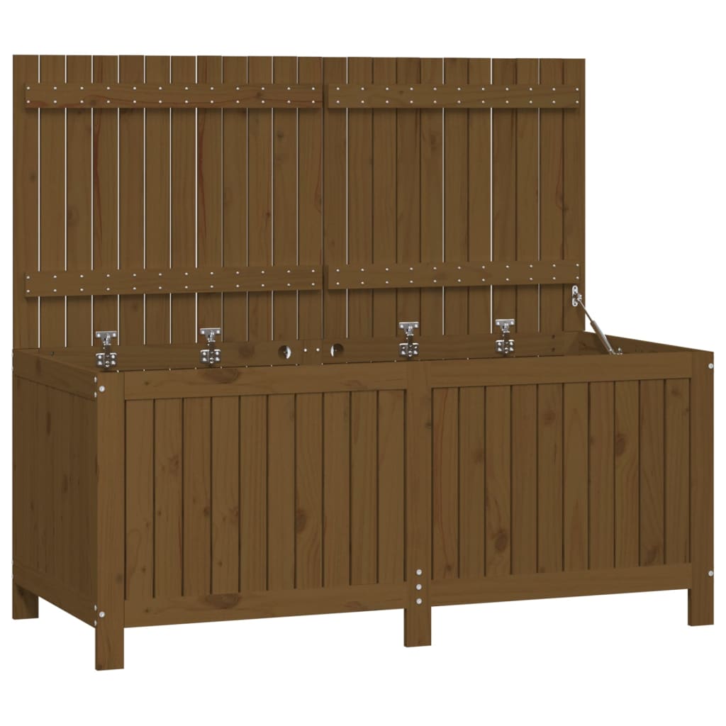 vidaXL Caja de almacenaje jardín madera pino marrón miel 147x68x64 cm
