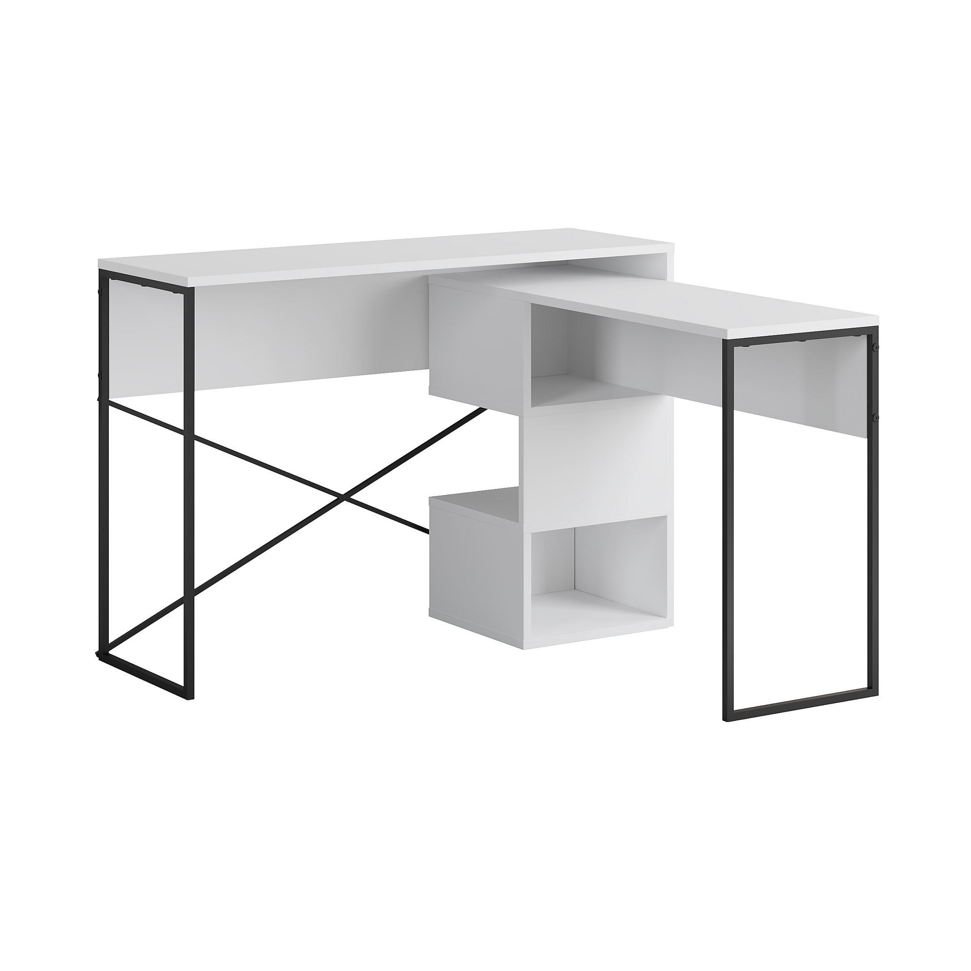 Habitat y Jardin - Escritorio modular de madera "Badau" - 110 x 102 x 77 cm - Blanco