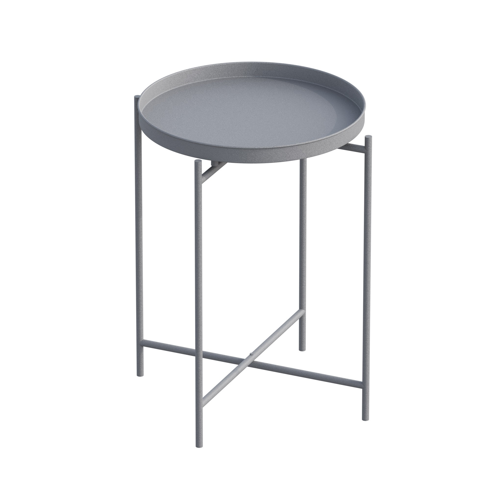 Habitat y Jardin - Mesa baja de metal "Sheby" 46 x 46 x 56 cm - Gris