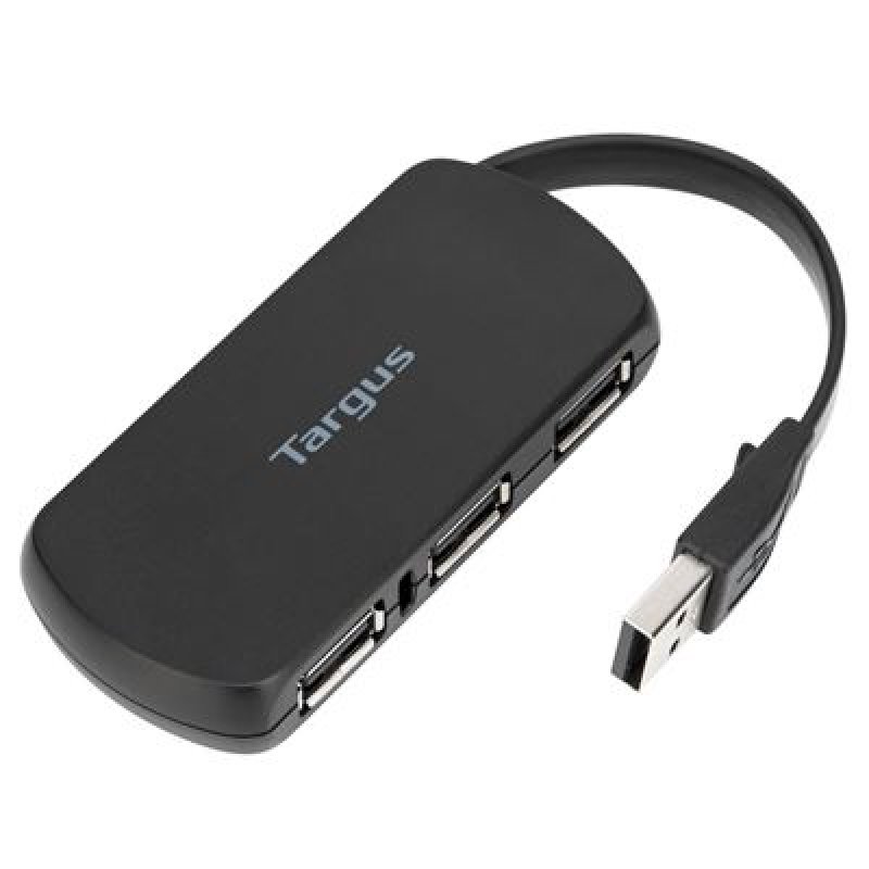 Targus Hub USB 2.0 de 4 Puertos para Conectar Varios Dispositivos USB - Plug And Play