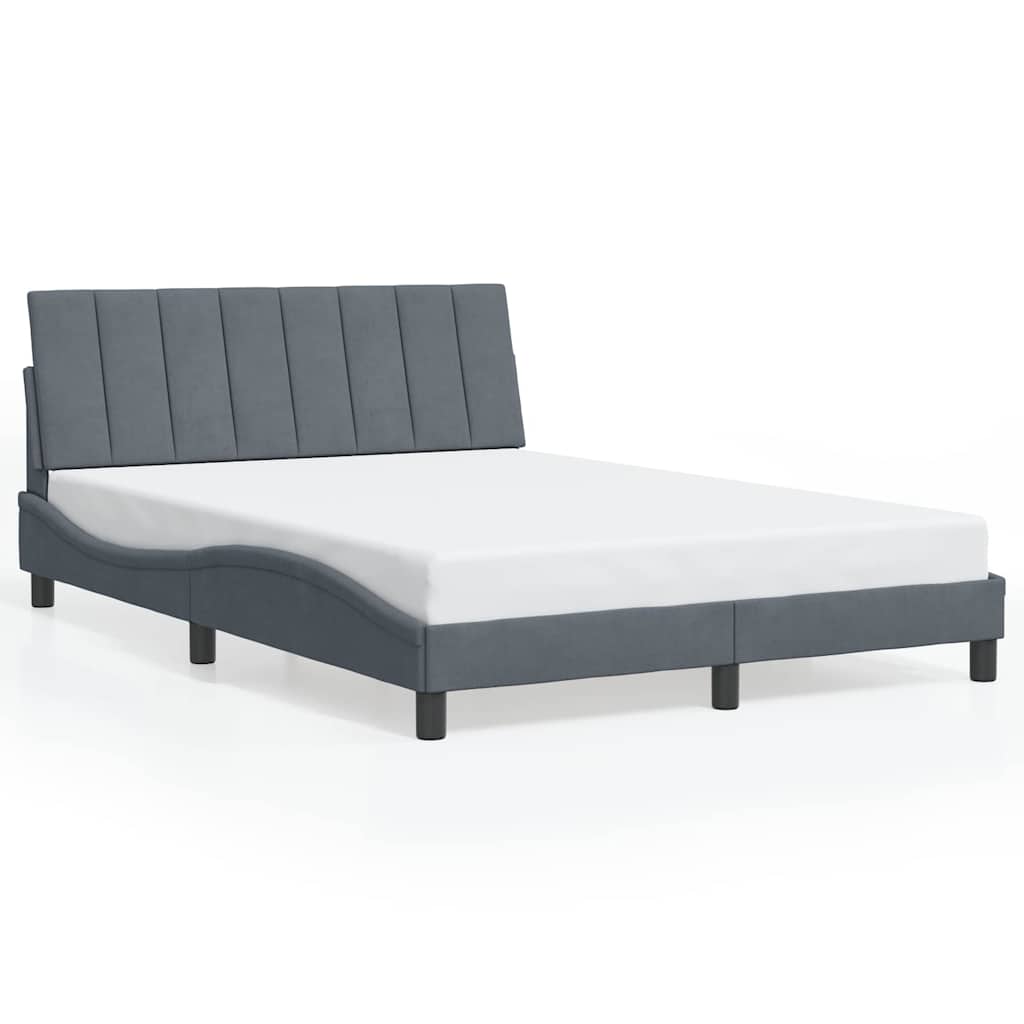 vidaXL Estructura de cama sin colchón Hanko terciopelo gris oscuro 120x200cm