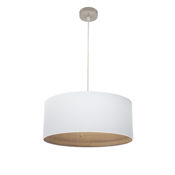 FABRILAMP Colgante Tatiana 1xe27 Niquel/blanco-mad.Clara Regx50x50 Cm
