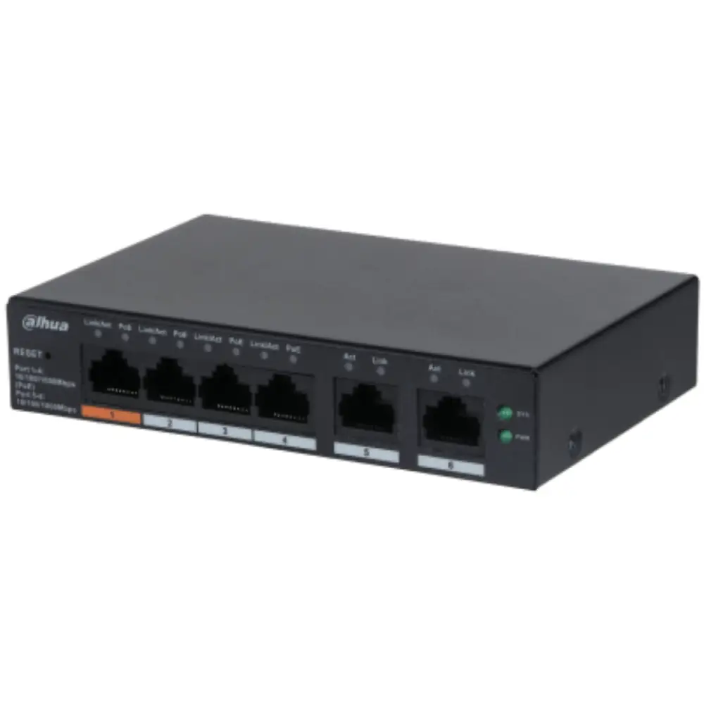 Switch Dahua Technology DH-CS4006-4GT-60 Gestionado L2 Gigabit PoE Negro