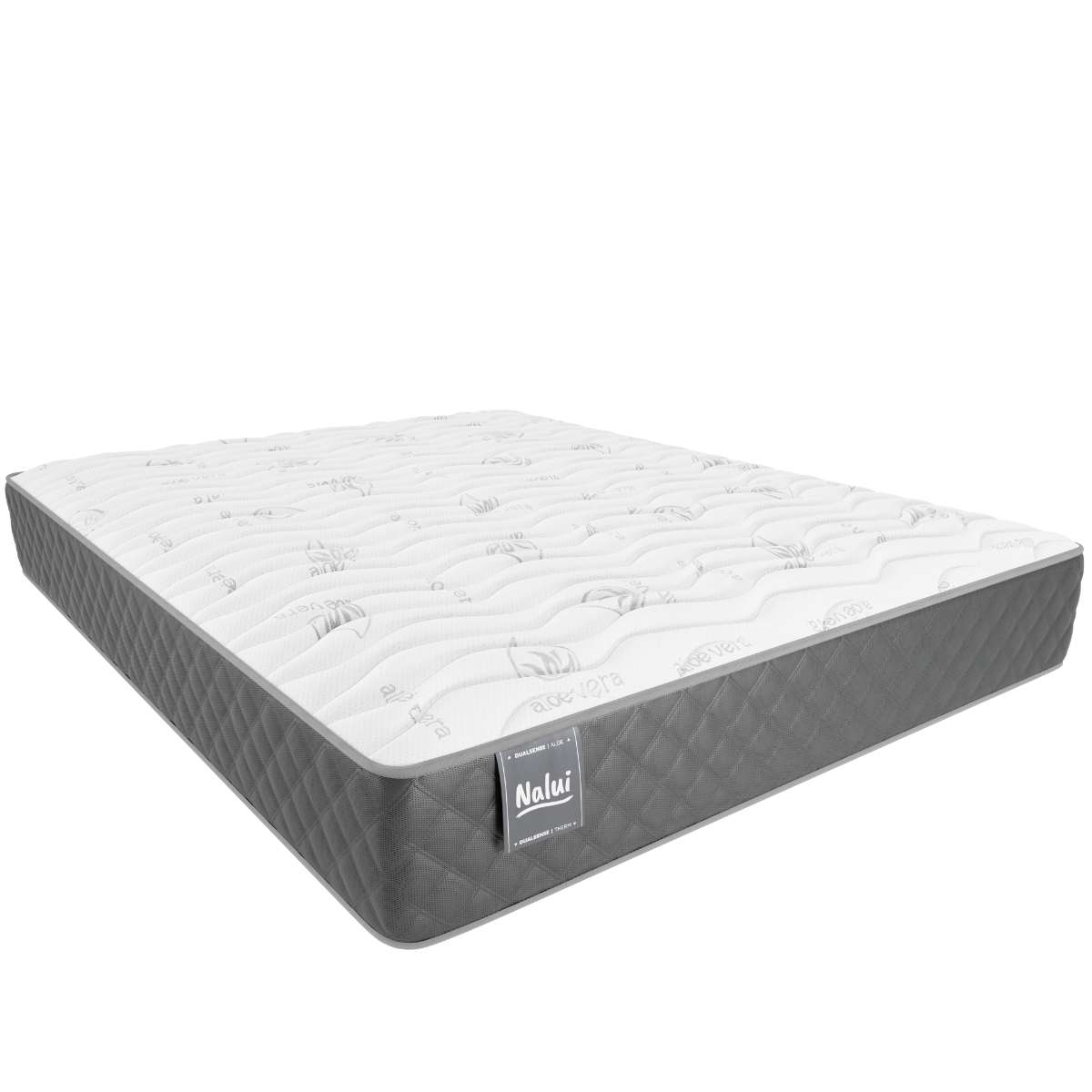 Nalui Colchón Viscoelástico Mulhacén DualSense Gris Multicapa con Núcleo GravityFoam, Firmeza Alta, Reversible, Transpirable.