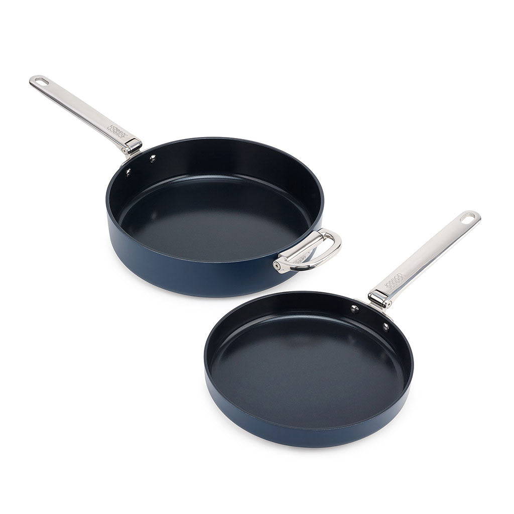Sartén Cerámica Antiadherente con Mango Plegable de Joseph Joseph, Diseño Inteligente para Ahorrar Espacio, Apta para Inducción y Horno hasta 232 °C