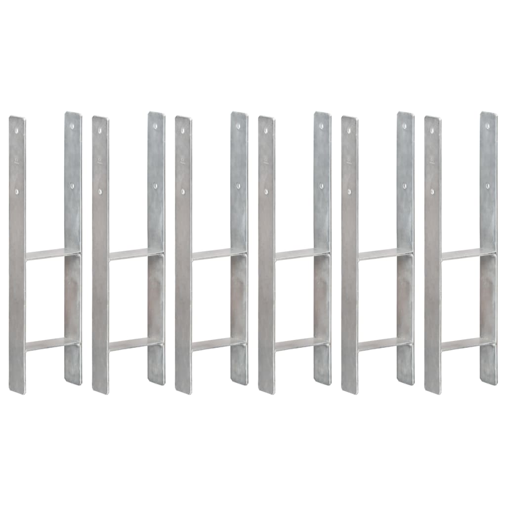 vidaXL Anclajes de Valla (6 unidades) Acero Galvanizado Plateado Estaca Cerca Dimensiones 7 x 6 x 60 cm,  8 x 6 x 60 cm,  10 x 6 x 60 cm y mas