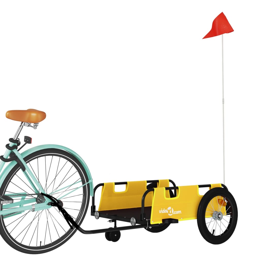 vidaXL Remolque para Bicicletas Carrito de Carga Hierro y Tela Oxford Color Amarillo,  Azul,  Gris y mas