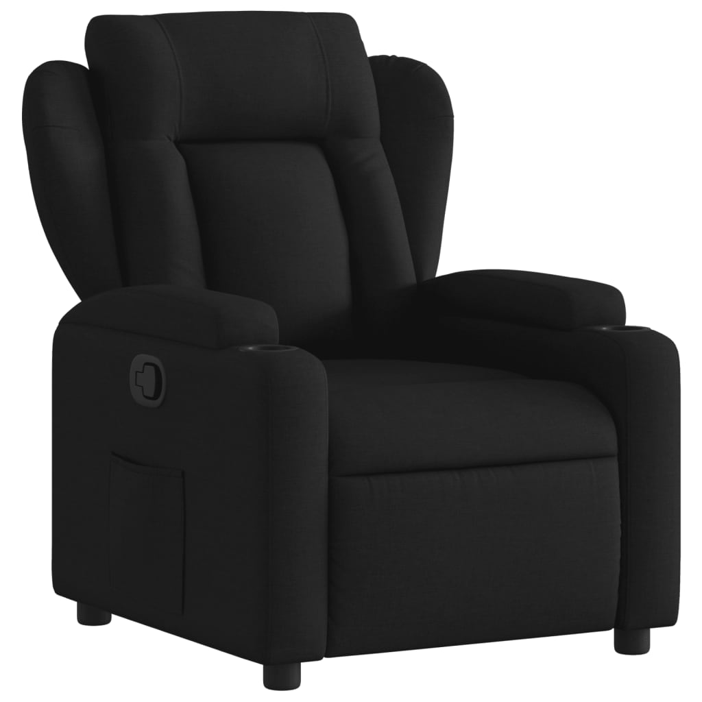 vidaXL Sillón reclinable de tela negra
