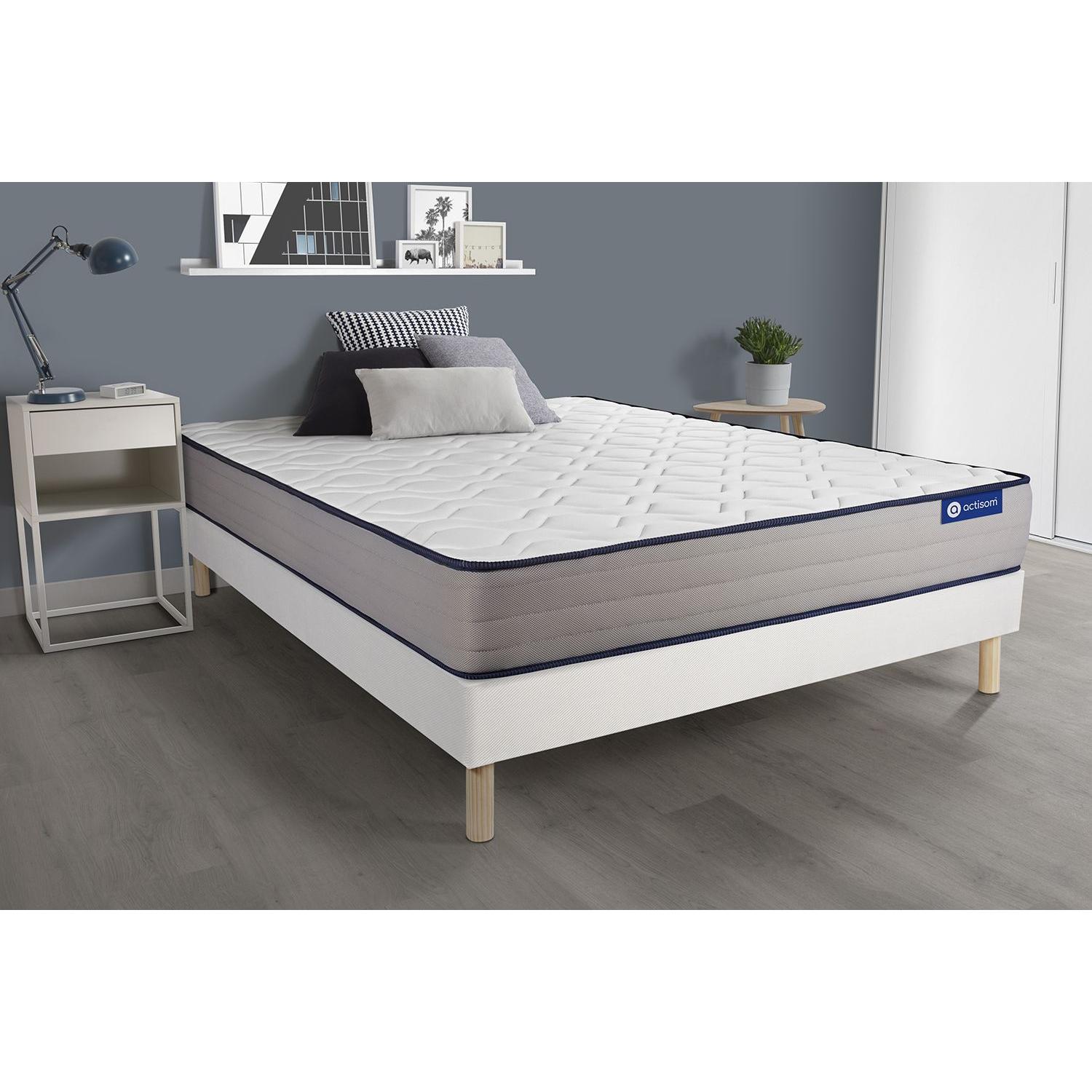 Pack colchón Actiflex form 120x220cm + Somier multiláminas, Muelles ensacados y espuma viscoelástica, 3 zonas de confort