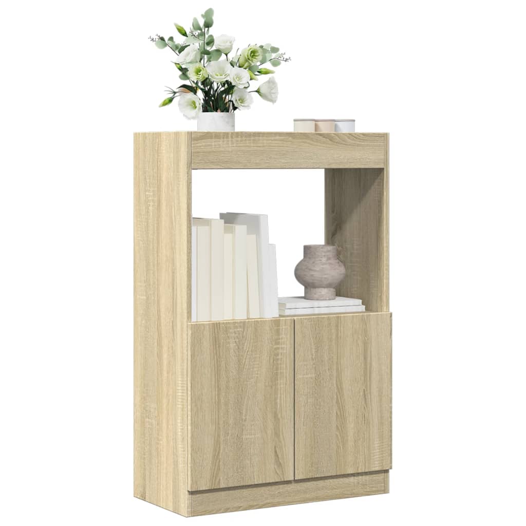 vidaXL Aparador alto madera ingeniería 63x33x100 cm en color Negro/Gris hormigón/Gris sonoma y más