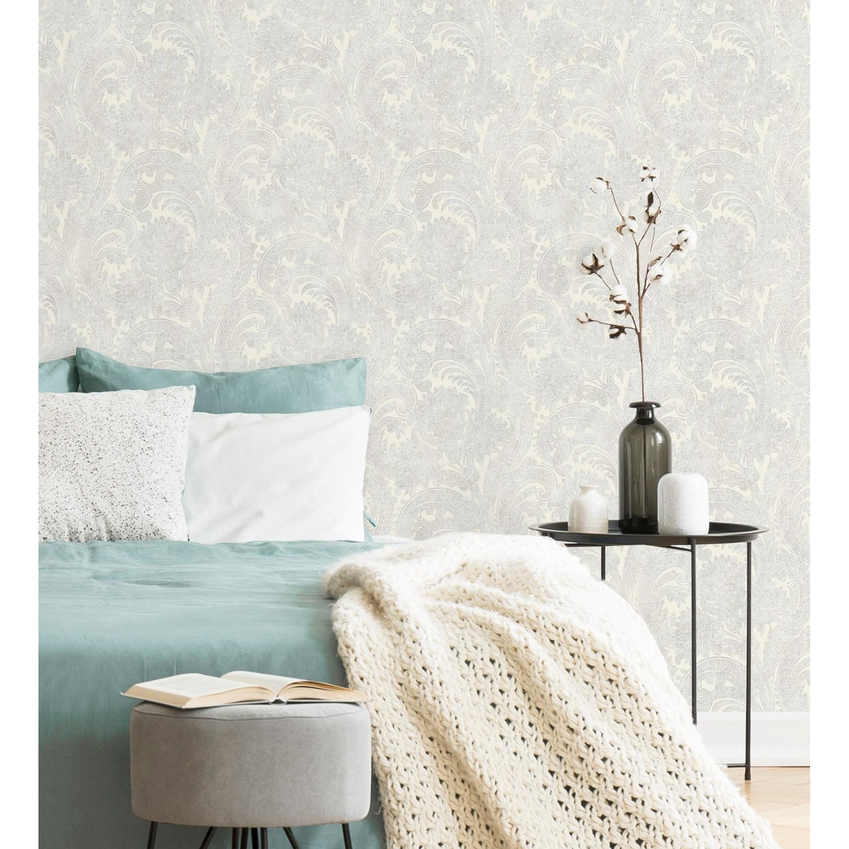 Papel pintado vinílico cachemir floral hindú con relieve efecto textura de tela - Tamil Etnik 676348 de GAULAN - Rollo de 10 m x 1,06 m