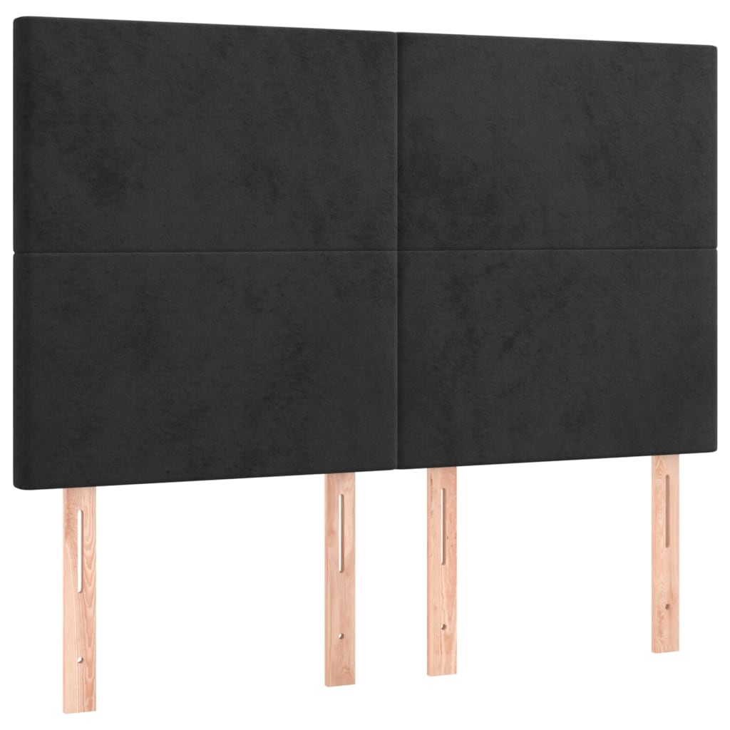 vidaXL Cabecero con luces LED terciopelo negro 144x5x118/128 cm