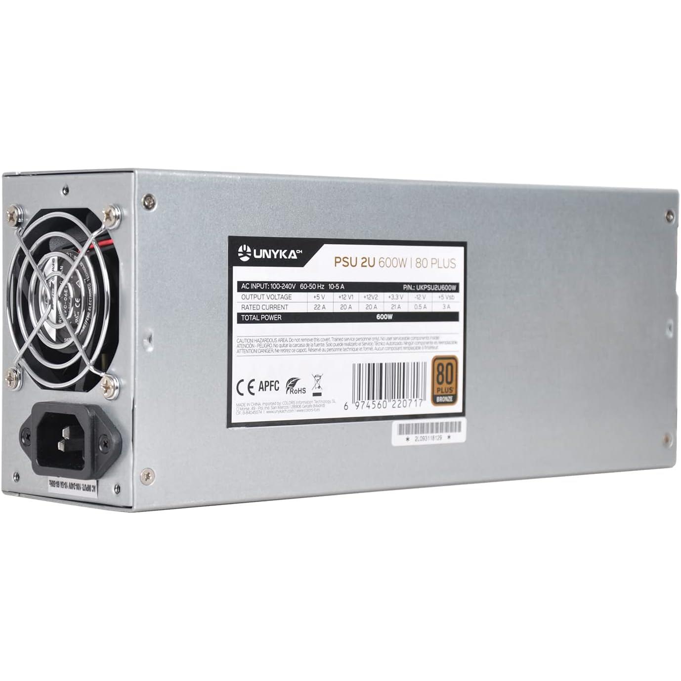 Unykach Fuente de Alimentación Flex 2U 600W 80 Plus Bronze