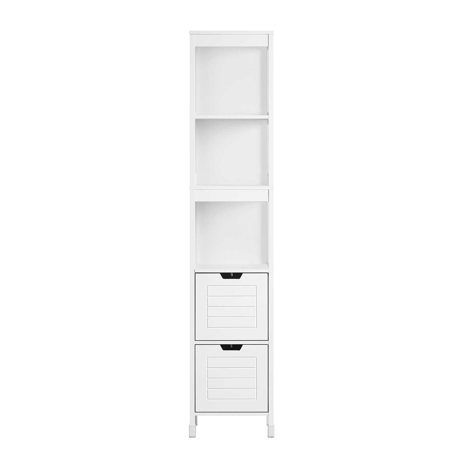 SoBuy Mueble Columna de baño Armario para baño-3 estantes y 2 cajones FRG126-W,ES