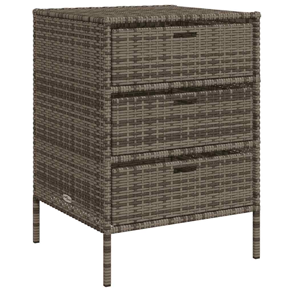 vidaXL Armario de almacenaje de jardín ratán PE gris 55x59x80 cm