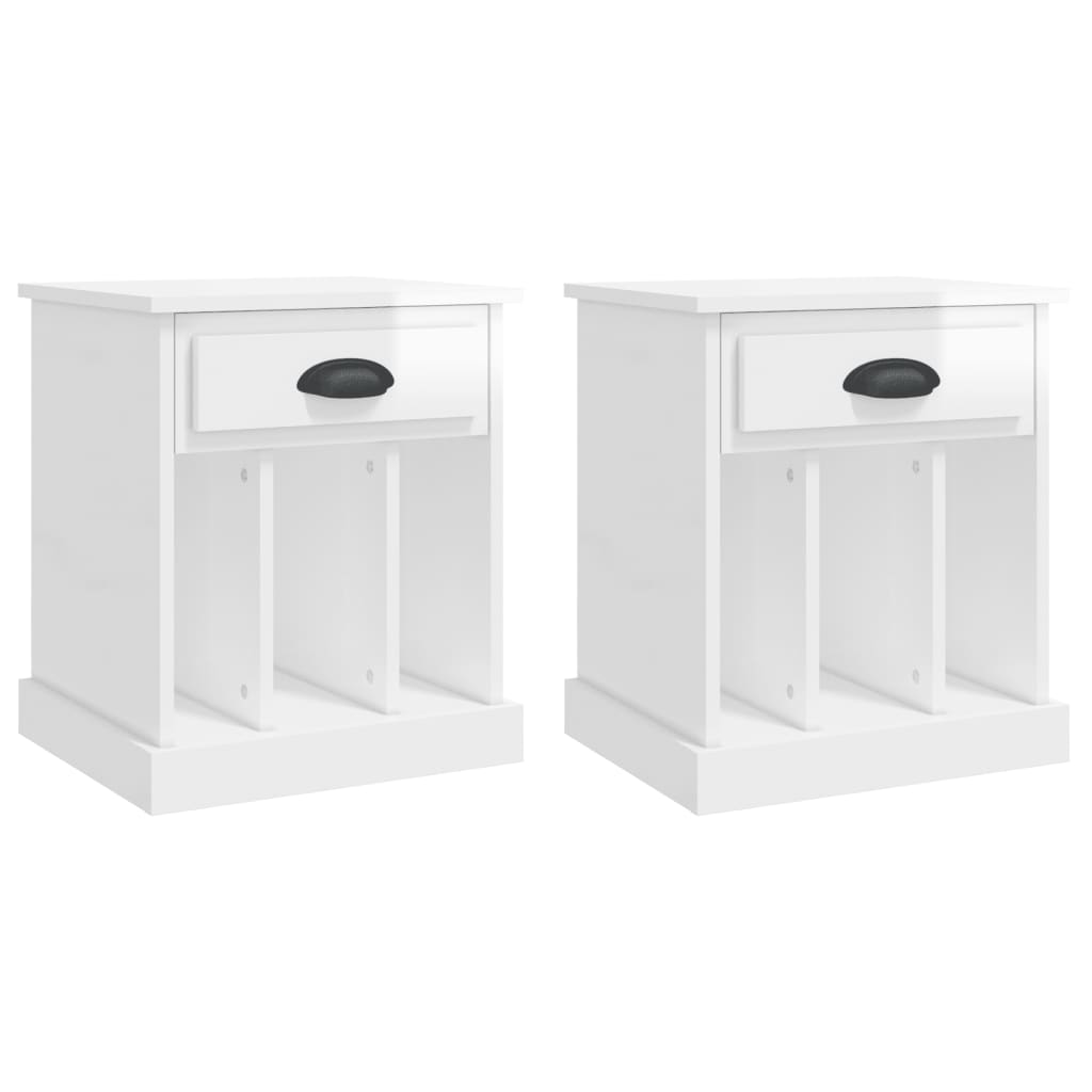Vidaxl - Mesitas de Noche 2 Unidades - Blanco y Negro - Moderno Mesa Auxiliar