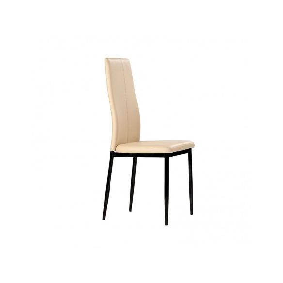 MOMMA HOME Set de 4 Sillas de Comedor, Modelo Polar, Color Capuccino/Negro, Material Ecopiel/Metal, Medidas de la Silla 42 x 47 Raíz Inicio Sillas de Cocina Muebles de cocina Ofertas y Descuentos MommaHome