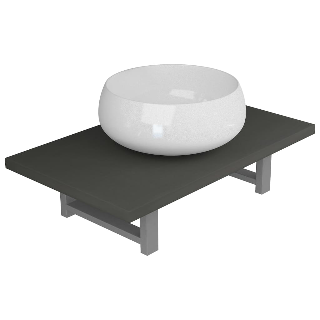 vidaXL Conjunto de muebles de baño 2 piezas cerámica gris