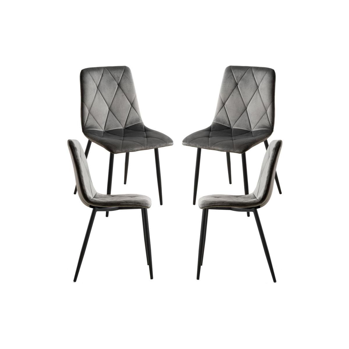 Regalos Miguel - Packs Sillas Comedor - Pack 4 Sillas Lyke Terciopelo - Gris oscuro