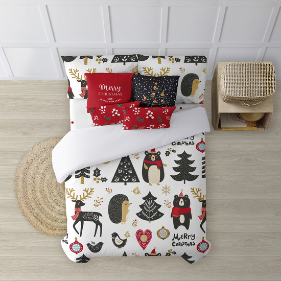 BL BELUM - Funda nórdica navidad 50% algodón - 50% poliéster- Funda nórdica con botones Laponia 18 - Funda Nórdica Extrasuave - Funda Nórdica 100% Made in Spain