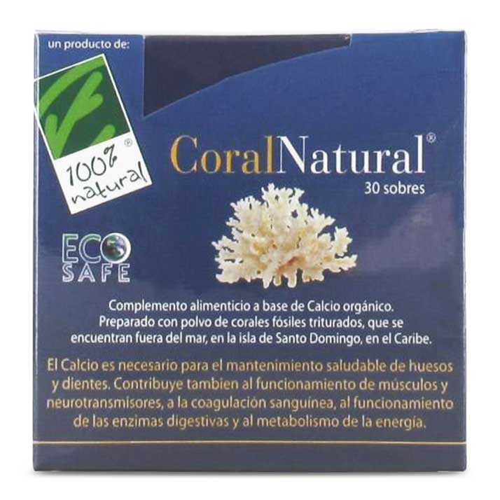 100% Natural Coralnatural 30 Sobres De 1,5 G De Calcio De Coral