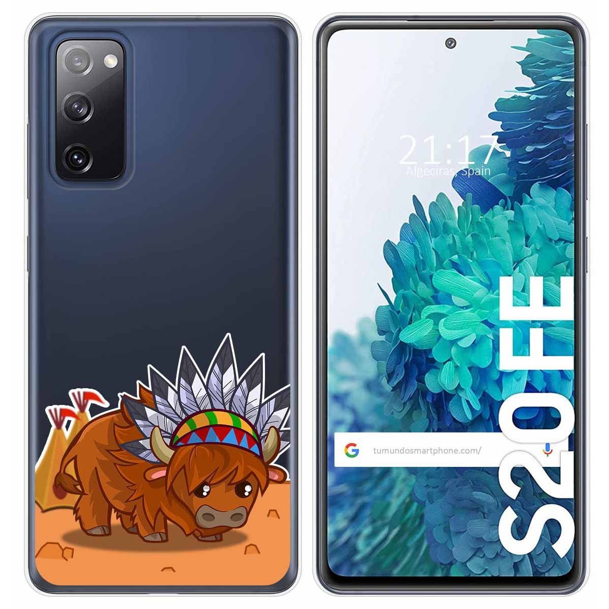Tumundosmartphone Funda Gel Transparente para Samsung Galaxy S20 FE diseño Bufalo Dibujos