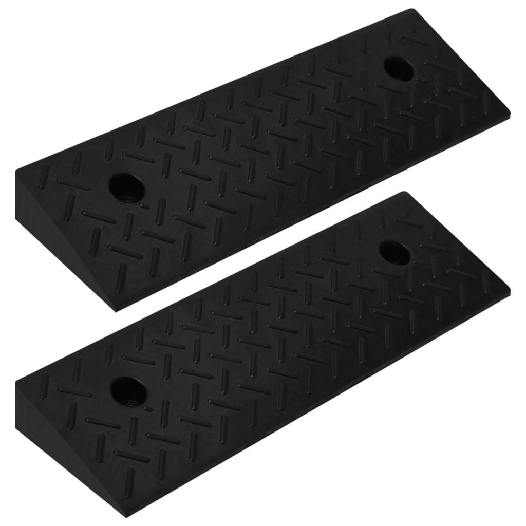 vidaXL Rampa de Goma para Bordillos Señales Tráfico Carretera Dimensiones 50 x 17.5 x 5 cm, 50 x 30 x 11 cm, 50 x 32.5 x 14 cm