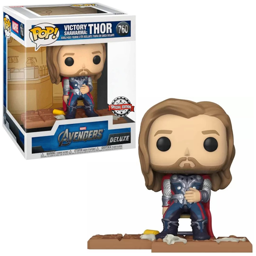 FUNKO POP! DELUXE MARVEL: LOS VENGADORES - THOR COMIENDO SHAWARMA DELUXE EXCLUSIVO 15 CM, 54328, Nº760, TIENDA CON LICENCIA OFICIAL, ENVIO EN 24-48 HORAS EN PENÍNSULA, FIGURA, CABEZÓN, MUÑECO, JUGUETES, PELÍCULA, NUEVO, 100% ORIGINAL, SUPERHÉROES