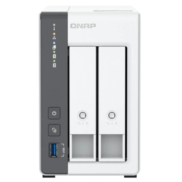 Qnap ts-216g nas torre procesador arm cortex-a55 - memoria 4gb - 2 bahias 2.5”, 3.5” - usb, rj-45 2.5gb - ventilador 70mm