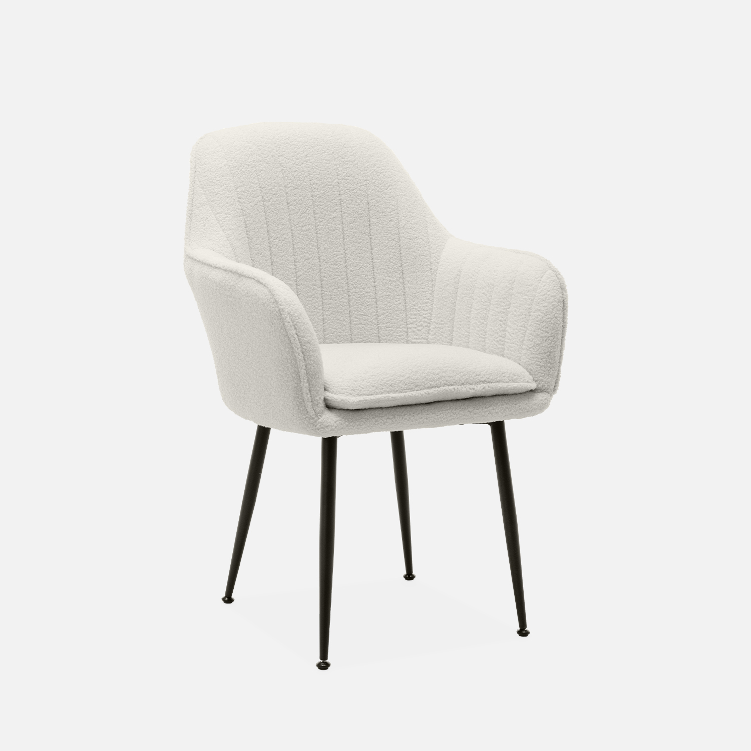sweeek - Sillón en borreguito con patas de metal , Shella borreguito , 57x59x84