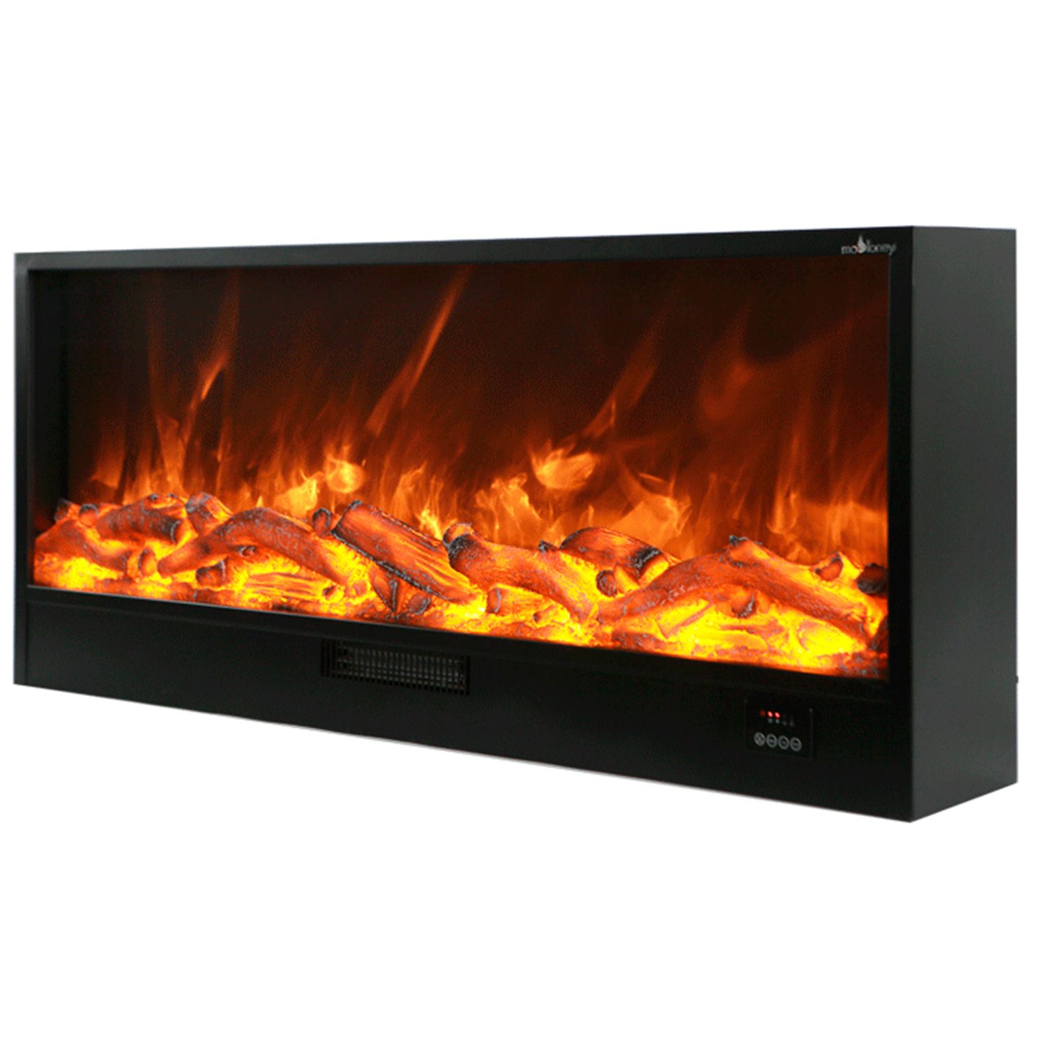 Sined Vulture Chimenea Electrica Larga Empotrable 150 Cm 1500w Negro Efecto Llama 6 Niveles Mandos Manuales y Mando a Distancia Incluidos Fabricada Con Paneles Laminados En Frío