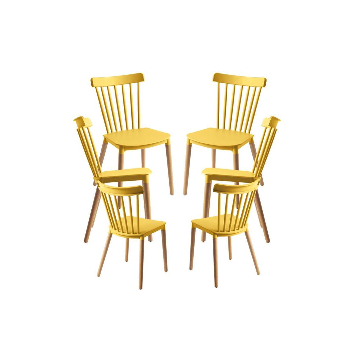 Regalos Miguel - Packs Sillas Comedor - Pack 6 Sillas Leka - Amarillo
