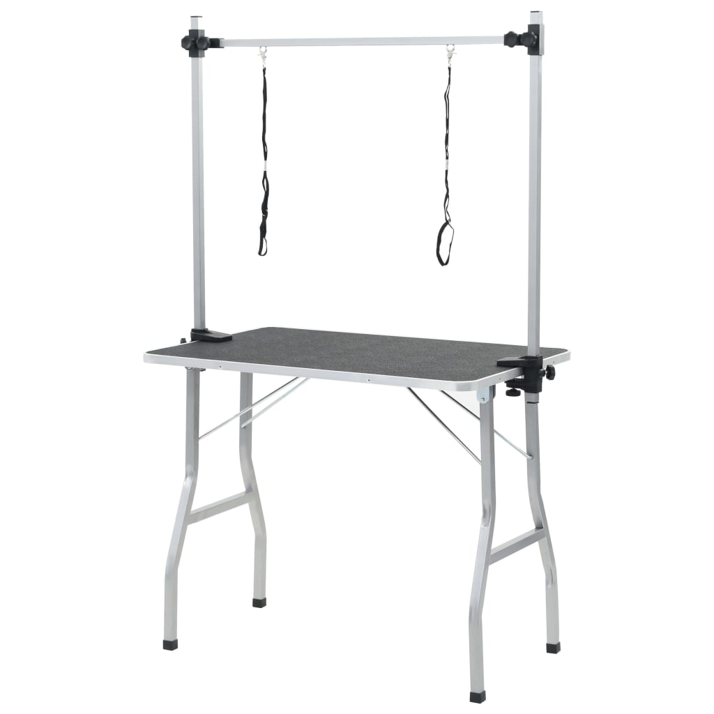 vidaXL Mesa de baño para perros, gatos y mascotas ajustable 2 lazos